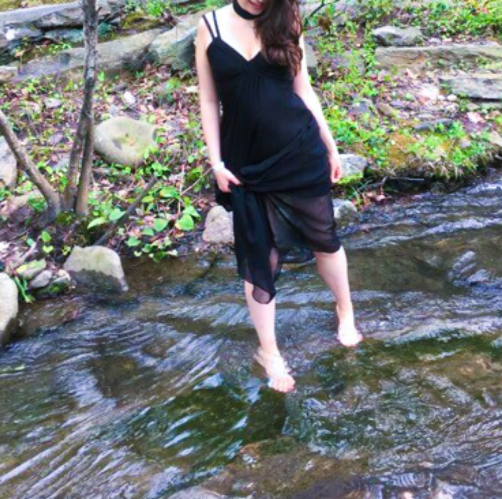 Silk Gown with Beaded Straps- Aidan Mattox